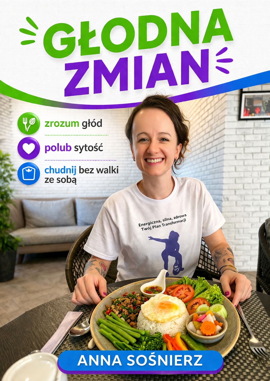Czy jesteś GŁODNA ZMIAN? Masz dość restrykcyjnych diet, które obiecują szybkie efekty, a kończą się frustracją i efektem jo-jo? Czujesz, że jedzenie kontroluje Twoje emocje, a wieczorne podjadanie rujnuje Twoje wysiłki? Jeśli ciągle coś jest ważniejsze niż Ty, zaczynasz i nie kończysz, a wieczorem padasz z sił, to ten ebook jest dla Ciebie. GŁODNA ZMIAN to nie kolejna dieta, to rewolucja w Twoim podejściu do jedzenia i własnego ciała. Zapomnij o liczeniu kalorii, ważeniu każdego grama i poczuciu winy po zjedzeniu ulubionego posiłku. Ten ebook to Twój osobisty przewodnik, który nauczy Cię, jak jeść intuicyjnie, czerpać przyjemność z jedzenia i osiągnąć trwałą sylwetkę, o której marzysz – bez wyrzeczeń i ciągłej walki. Co znajdziesz w środku? • Zrozumienie głodu: Nauczysz się rozróżniać głód emocjonalny od fizycznego i poznasz skuteczne strategie radzenia sobie z podjadaniem, zwłaszcza wieczornym. • Sekret sycących posiłków: Odkryjesz, jak komponować posiłki bogate w białko, błonnik i dużą objętość, które zapewnią Ci sytość na długie godziny. Koniec z ciągłym uczuciem głodu! • Jedzenie bez etykietek: Zrozumiesz, że nie ma „zdrowego” i „niezdrowego” jedzenia, a liczy się to, co naprawdę Cię syci i pomaga utrzymać deficyt kaloryczny bez głodu. • Białko – Twój sprzymierzeniec: Dowiesz się, dlaczego białko jest kluczowe w procesie odchudzania i jak łatwo włączyć je do każdego posiłku. • Węglowodany nie tuczą: Rozprawimy się z mitem, że węglowodany są wrogiem Twojej sylwetki. Pokażę Ci, że to nadmiar kalorii, a nie konkretny składnik, jest odpowiedzialny za przybieranie na wadze. • System, nie dieta: Poznasz zasady, które pozwolą Ci utrzymać zdrową wagę przez lata, a nie tylko przez kilka tygodni. Nauczysz się planować posiłki tak, aby wspierały Twoje cele, nawet w najbardziej zabiegane dni. • Moc jednego posiłku: Zrozumiesz, że jeden „gorszy” posiłek czy dzień nie zrujnuje Twoich postępów. Liczy się konsekwencja i to, co robisz przez większość czasu. Dla kogo jest ten ebook? GŁODNA ZMIAN jest dla kobiet w wieku 35-60 lat, które: • Chcą schudnąć bez restrykcji i liczenia kalorii. • Szukają trwałego rozwiązania, a nie kolejnej diety cud. • Czują się zmęczone ciągłą walką z jedzeniem i własnym ciałem. • Chcą nauczyć się jeść intuicyjnie i z przyjemnością. • Potrzebują praktycznych wskazówek, jak włączyć zdrowe nawyki do swojego codziennego życia. Przestań walczyć, zacznij żyć! Dołącz do tysięcy kobiet, które dzięki GŁODNA ZMIAN odzyskały kontrolę nad swoim jedzeniem, poczuły się pewniej w swoim ciele i zaczęły żyć pełnią życia. To nie jest kolejny plan żywieniowy, to zmiana myślenia, która uwolni Cię od obsesji na punkcie jedzenia i pozwoli Ci cieszyć się każdym kęsem – bez poczucia winy. Zamów już dziś i rozpocznij swoją podróż do trwałej zmiany!
